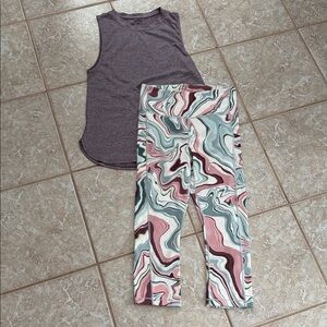 NWOT…. Side kick Tank and Matching Athleta Leggings